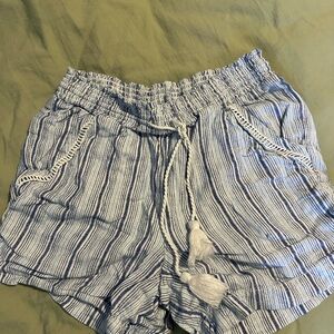 Briggs New York High Waist Blue Striped Shorts